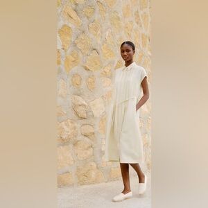 Uniqlo Comptoir Des Cotonniers Linen Blend Shirt Dress S Belted Old Money Chic